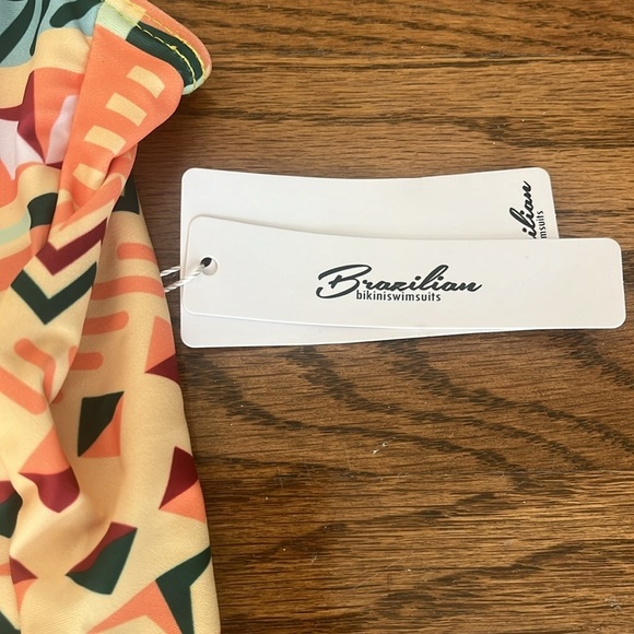 Brazilian One Piece Geometric Sexy Swimsuit Size M New With Tag - Picture 4 of 7